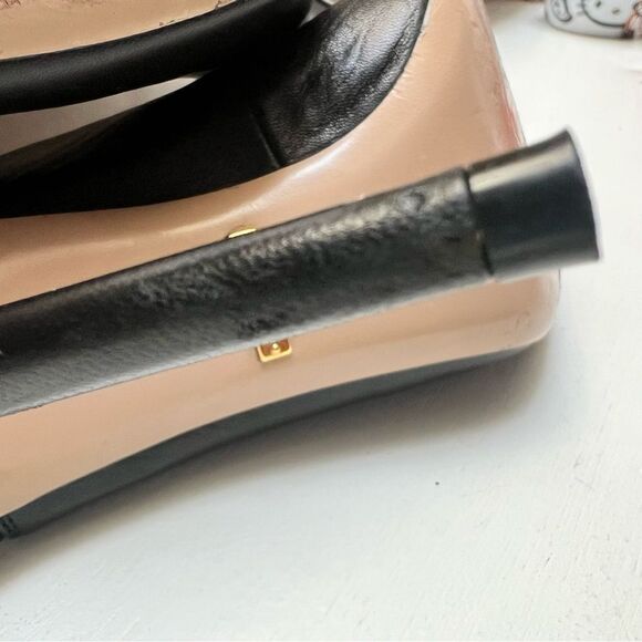 Gucci SYLVIE WEB LEATHER SLINGBACK HEELS PUMPS IN BLACK EU 38.5 EUC MSRP $795 - Picture 8 of 10